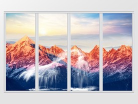 大理石纹风景移门