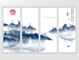 新中式水墨山水移门