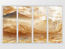 大理石纹风景移门