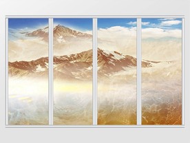 大理石纹风景移门