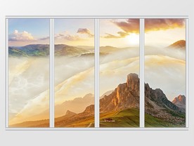 大理石纹风景移门