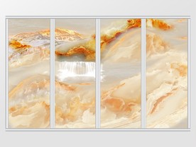 大理石纹风景移门