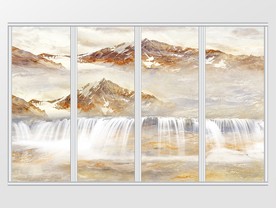 大理石纹风景移门