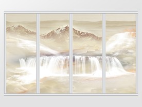 大理石纹风景移门