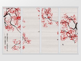 喜上眉梢新中式梅花移门