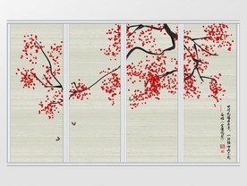 新中式梅花禅意移门