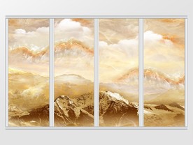 大理石纹风景移门