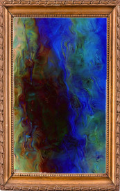 蓝色油画装饰画挂画