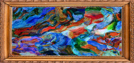 蓝色抽象油画装饰画