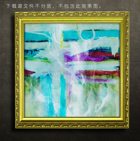 蓝色油画装饰画