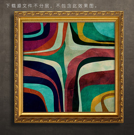 条纹油画装饰画