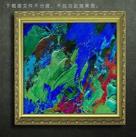 蓝色油画装饰画