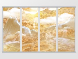 大理石纹风景移门