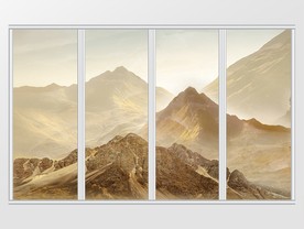 大理石纹风景移门