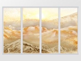 大理石纹山水风景移门