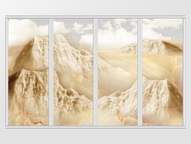 大理石纹山水风景移门