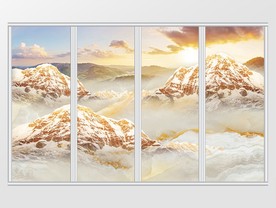 大理石纹山水风景移门