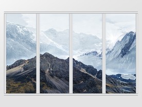 大理石纹山水风景移门