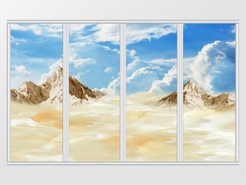 大理石纹山水风景移门