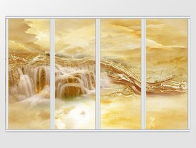 大理石纹山水风景移门