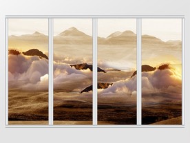 艺术山水抽象移门