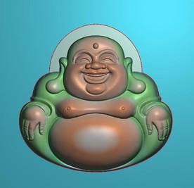 玉雕正坐弥勒佛挂件玉雕精雕图