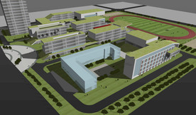 校园鸟瞰效果图