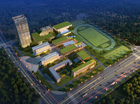 校园鸟瞰效果图