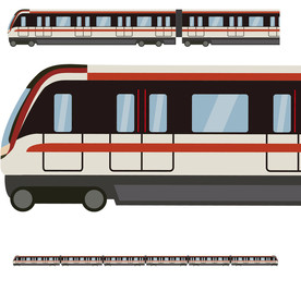地铁列车平面矢量图