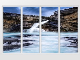 景山流水简约风景移门