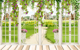 窗外风景背景墙