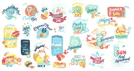 水彩绘夏天饮料