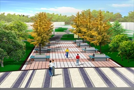 休闲广场绿化效果图