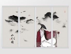 中式复古山水情独醉移门