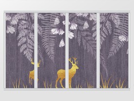 现代丛林麋鹿花卉移