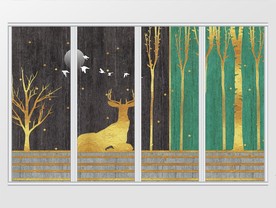 现代简约质感自然丛林移门