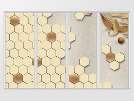 现代简约拼接几何图案移门