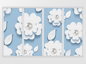 唯美3d立体珍珠花卉移门