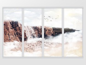 大理石纹山水移门