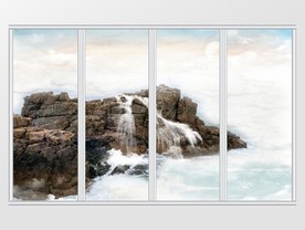 大理石纹山水移门