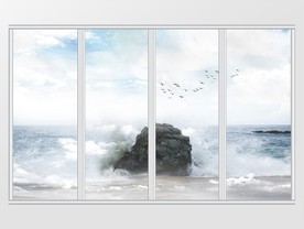 大理石纹山水移门