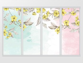 现代简约手绘花卉移门