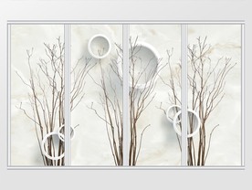 现代简约3D圈圈树枝移门