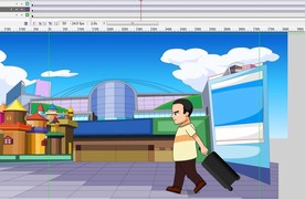 拖着行李箱的人物动画6秒