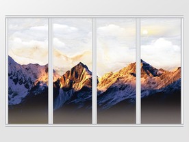 新中式大理石纹山水移门