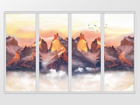 大理石纹山水移门