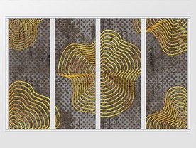 金色唯美抽象树木年轮移门