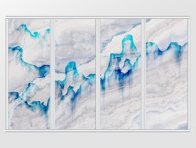 水墨山峰大理石纹移门