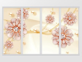 动感线条珠宝花朵移门