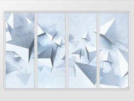 现代简约3D立体三角几何图移门